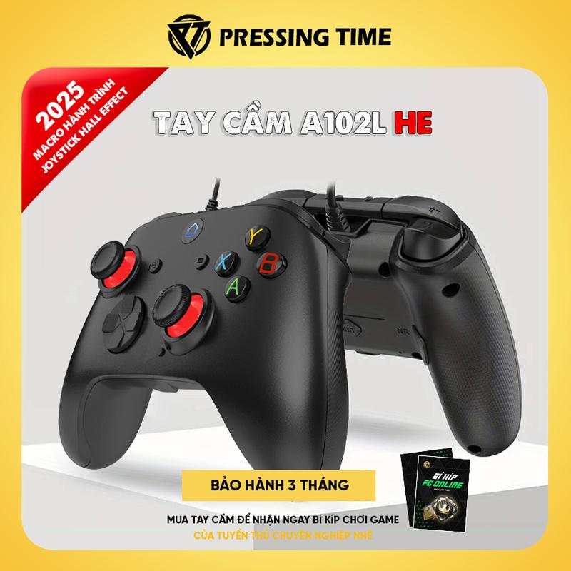 Tay cầm chơi game A102L HE _ Cần Joystick Hall Effect chống trôi 2 nút Macro gán skill có đây kết nối dài 2,2m - Pressing Time