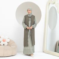 Gambar SHABIYAN-604 Gamis Wanita Muslimah Cardigan Set Inner Outer - Black, XS dari shabiyan Kota Administrasi Jakarta Selatan 3 Tokopedia