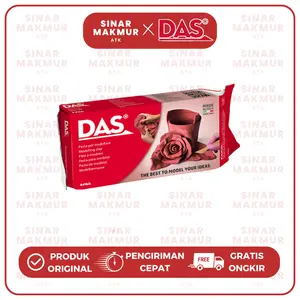 Tanah Liat Prakarya/Modeling Material Clay Kering Tanpa Oven Coklat/Terracotta 500 gram DAS (Pak)