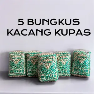 5 bungkus Kacang Kupas Asli Tuban 250g x 5 Bungkus - Total Berat 1,250g - Goreng, Food, Mete, Kering, Snack, Cemilan Bawang Makanan Camilan Mede. (BIJI KECIL)