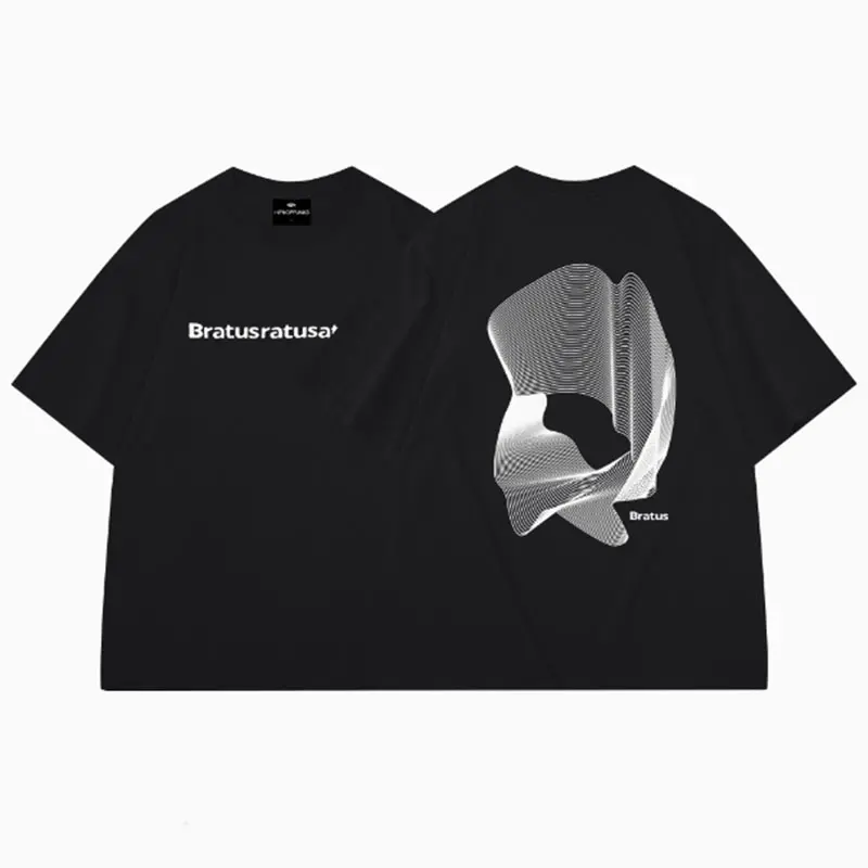 Fashion Gesture Printed Letter T-shirt Casual Hip-Hop Breathable Round Neck Short Sleeve T-shirt High Soft 6