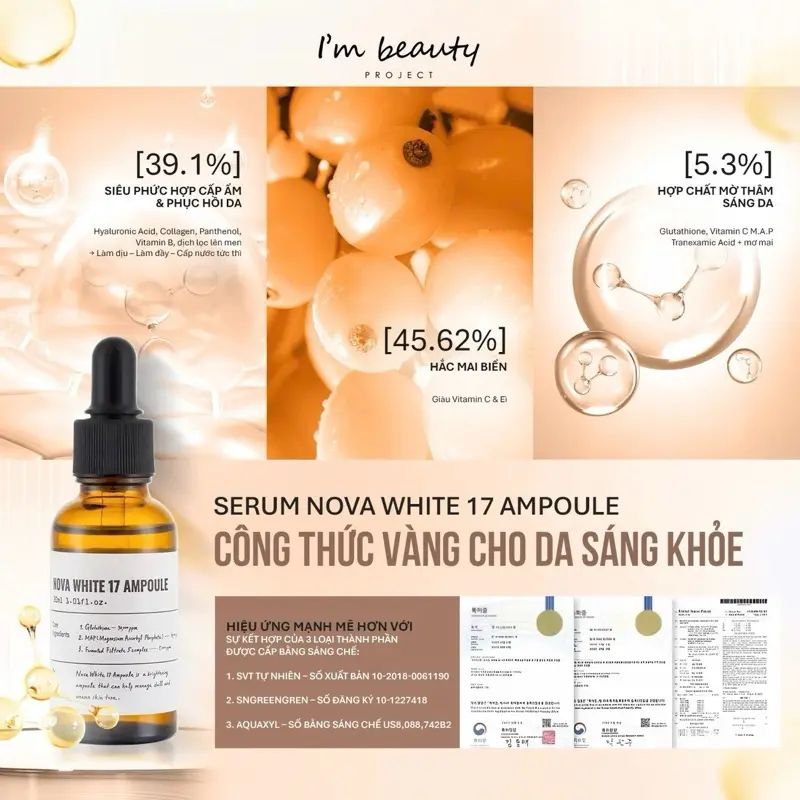 Serum Dưỡng Sáng Mịn Da NOVA WHITE 17 AMPOULE 30ml | BigBuy360 - bigbuy360.vn