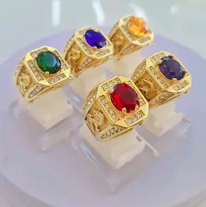 cincin batu titanium RING NAGA GOLD Laki-laki