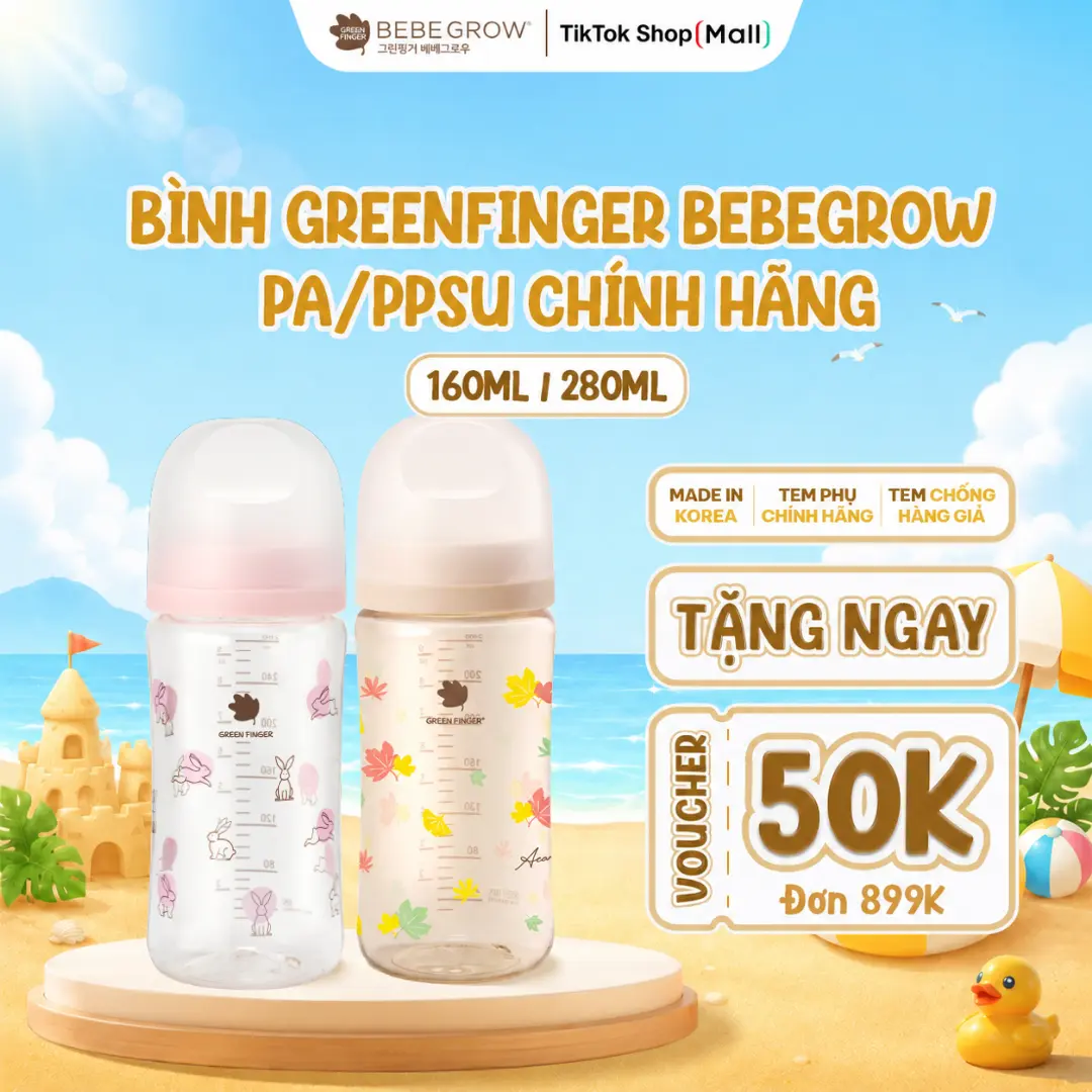 Đồ dùng cho bé PPSU/ PA Greenfinger Bebegrow an toàn, chịu nhiệt tốt cho bé, nhập khẩu chính hãng giá phơi, nước giặt