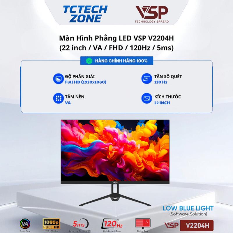 Màn hình phẳng VSP V2204H (21.5 / VA / FHD / 120Hz / 5ms)