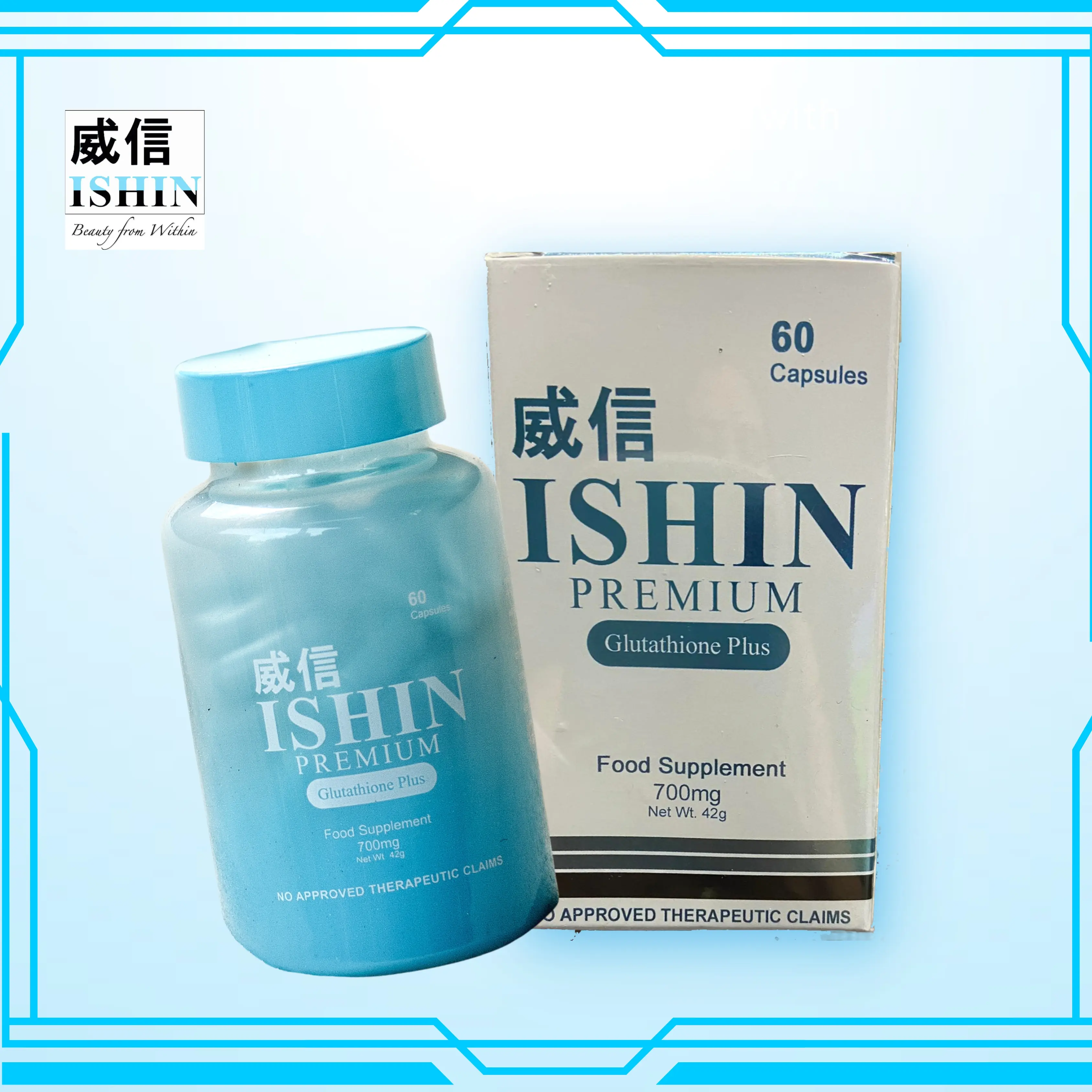 Super Effective! ISHIN PREMIUM GLUTATHIONE - 60 Capsules - TikTok Shop  Philippines