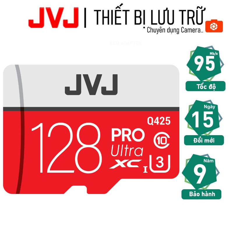 Thẻ nhớ 128Gb JVJ Pro U3 Class 10 – Thẻ nhớ CHÍNH HÃNG chuyên dụng camera bảo hành 5 năm 1 đổi 1