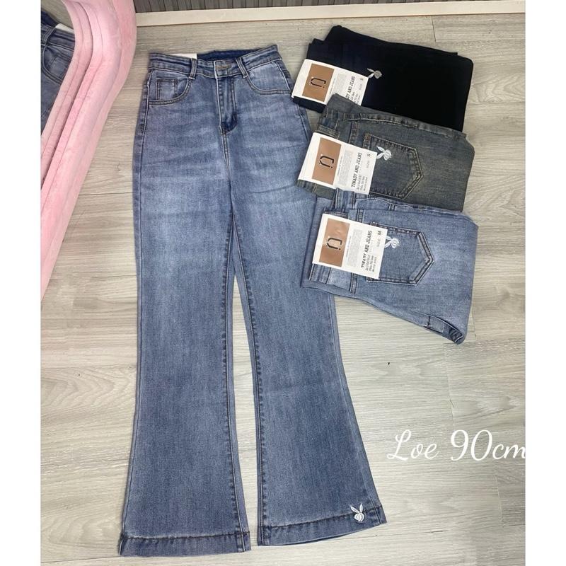 [S/M/L/XL/2XL] Quần Jeans Nữ Ống Loe 9 Tấc Thêu Thỏ Full Màu Jeans QC CC Women Pants