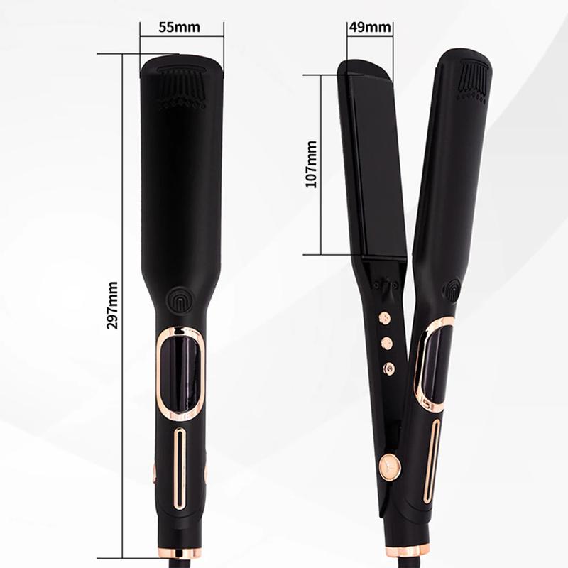 Product Introduction of Hair Flat Iron 500F High Temperature Professional MCH Wide Plates Irons Hard Anodized Plate Treatment Hair Straightener Electrical Plug Comfort 32