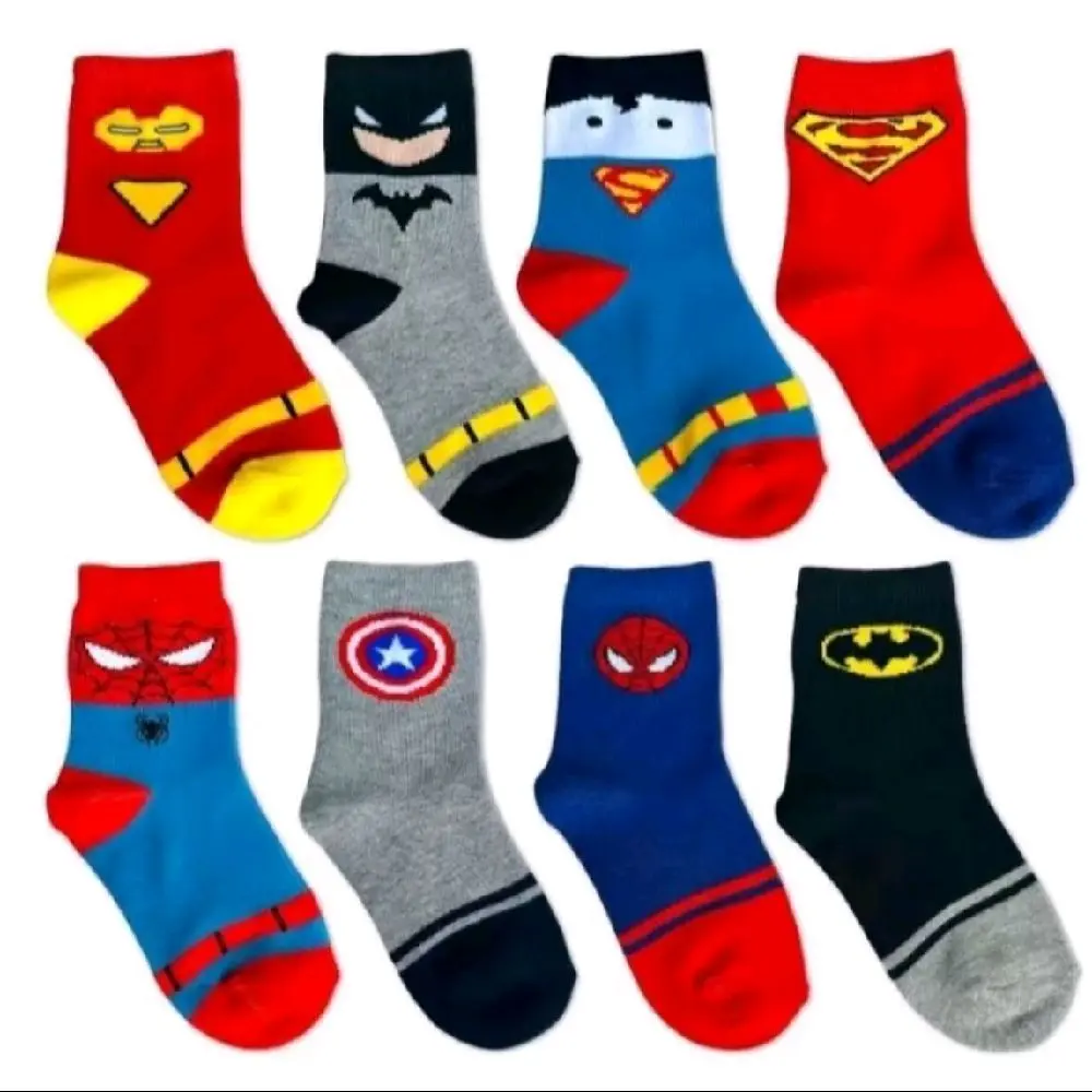 Paket 3 Dan 6 Pasang Random Kaos Kaki Anak Laki-Laki Usia TK-Paud Motif Karakter Super Hero