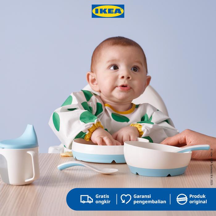 Gambar IKEA BORJA Set Piring / Mangkuk Bayi Putih/Biru Isi 2pcs dari IKEA Indonesia Kota Administrasi Jakarta Timur Tokopedia