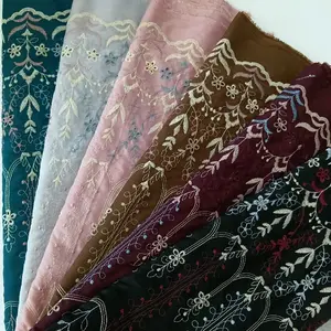 ½ meter kain katun bordir bolong motif ETNIK BUNGA terbaru lebar 150 cm