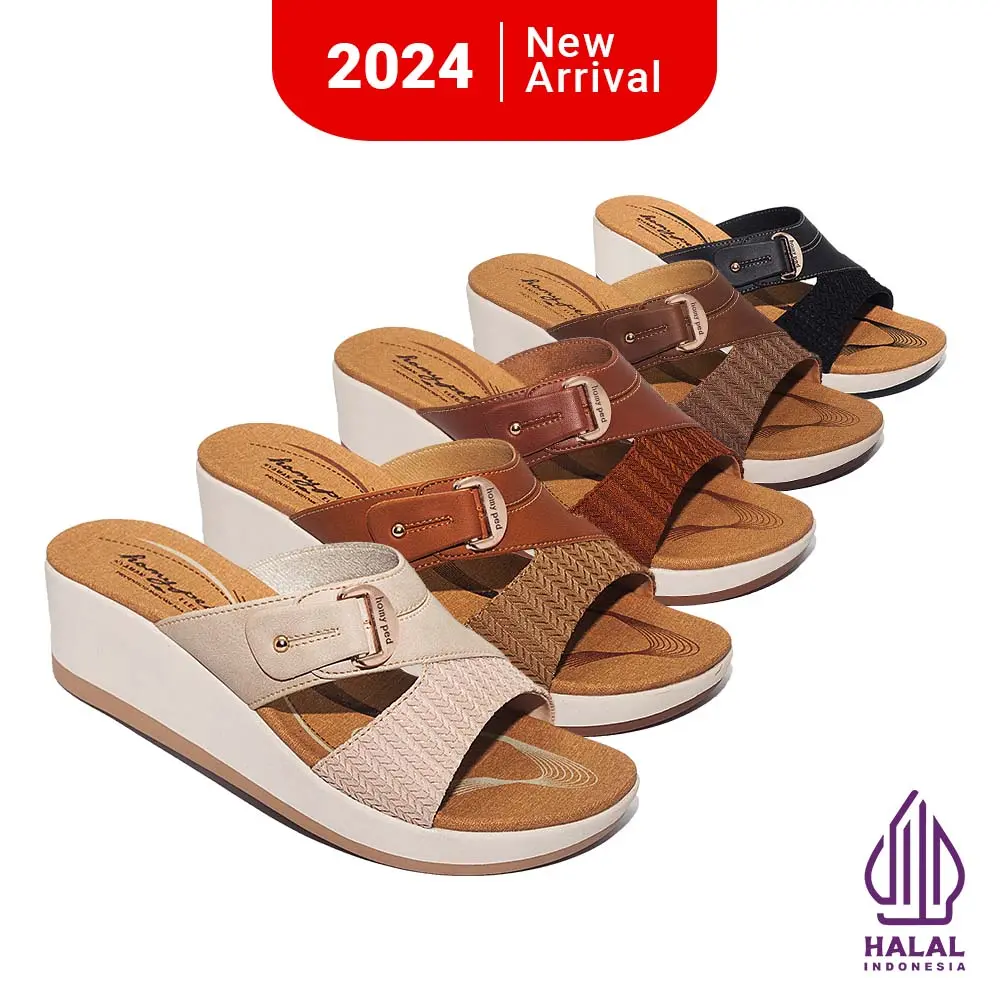 Homyped Jasmine Ayana N61 Sandal Wedges Wanita Kulit Sintetis & EVA