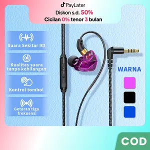 Sonix SH06 Gaming Headset Berkabel Transparan HIFI Superbass Earphones Wired 3.5mm In-Ear  Subwoofer Mobile Phone Earbuds 9D Surround Stereo Super Sports With Mic