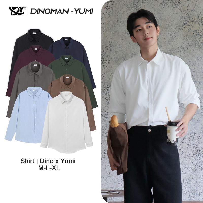 Áo Sơ Mi Dài Tay DINOMAN Thấm Hút Tốt Form Oversize Nam Nữ Unisex - SM011