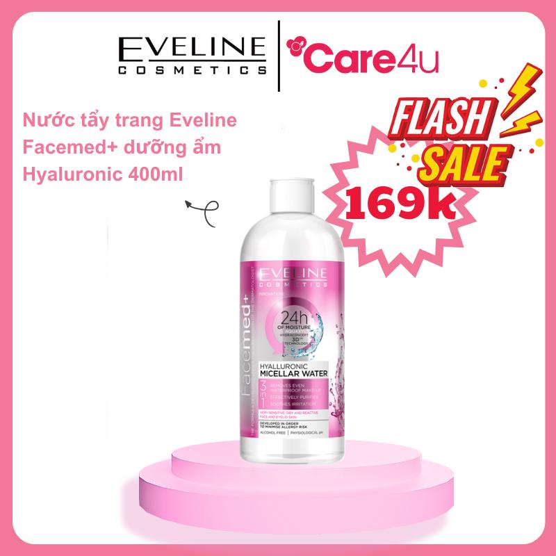 Nước tẩy trang Eveline Facemed+ dưỡng ẩm Hyaluronic 400ml
