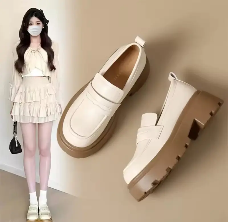 DIATA Sepatu Wanita Loafers Korean style Casual Shoes Kerja Kekinian Docmart Oxford 3
