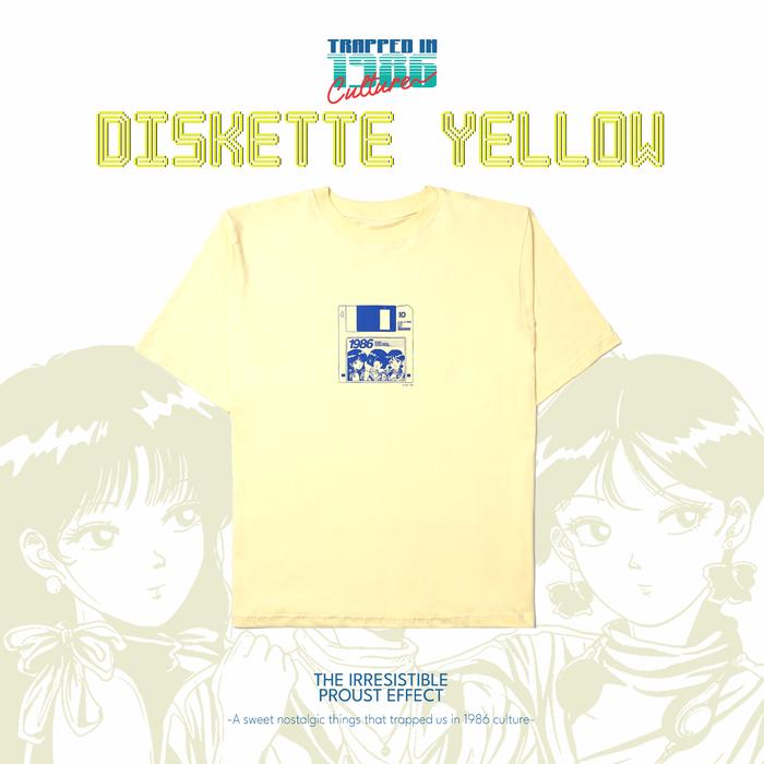 Gambar DISKETTE YELLOW OVERSIZE TEES CLUB of 1986 / Kaos Retro Vintage Trapped in 1986 Culture 24s - M dari Club of 1986 Kota Bandung Tokopedia
