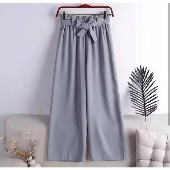 Celana Kulot Pants Celana Kulot Tali Pita Kaki Karet Melar Nyaman Panjang Wanita Casual Basic Scuba 5
