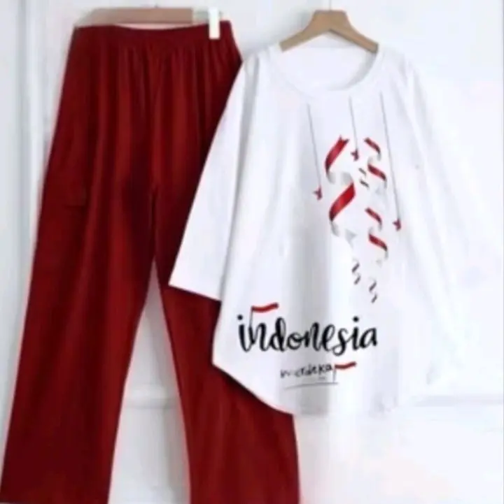 Stelan Kemerdekaan dengan Tulisan 'Indonesia Merdeka' - Desain Unik dan Menarik Bahan combed24s Bentuk Oval