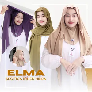 Jilbab Segitiga Inner Ninja Elma Hijab Instan Jersey Muslim Menutup Leher Viral Hijab Mleyot Kerudung Nyatu Ciput Ninja Khimar jilbab mleyot premium pasmina