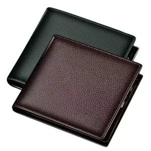 Dompet Lipat Pria Bonus Box - Dompet Pria Pendek Pu Leather Sintetis Kartu
