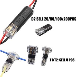 Conector LED D2 entrelazado sin soldadura, terminal de cableado rápido de doble línea, conector de plástico sin herramientas (20/50/100/200 piezas) #TOP PICKS