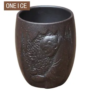 Cangkir Yixing Zisha Ming Ore, Jurchen Kung Fu hitam, 140CC tangan