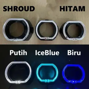 Shroud Projector BiLED BEW FULL Hitam Black Angel Eye Crystal Projie HID 2.5 Inch 3 Inchi Mini Inci Kristal Motor Mobil Car Motorcycle