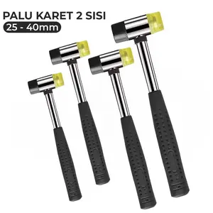 ALLEFIX Palu Karet 2 Sisi Ukuran 25-40MM Bahan Karet Berkualitas Tinggi Gagang Baja Tahan Karat Elastisitas - 6894
