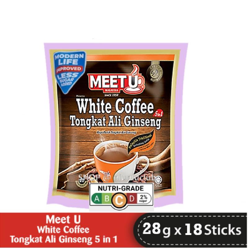 Meet U WHITE COFFEE TONGKAT ALI GINSENG 5 IN 1 (18's x 28g) Beverage 0