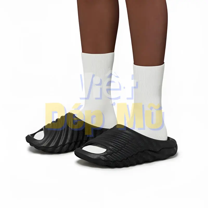[ Form lớn đặt nhỏ 1 size]Dép bánh mì vân nhám đế cao 3 cm Nam Nữ Slipper Dép Cao Su Đế Cao DéP Đế Bằng - DH525-1 3
