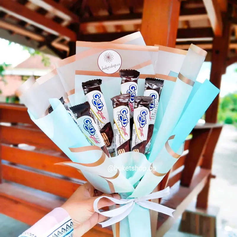 Buket Snack Warna Random Murah Wisuda Anak Hadiah Kertas - Ukuran 15-20 cm - Food, Cookies 5