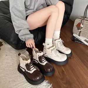 AVANCEID CHANYEOL Boots Sepatu Sneakers Wanita Docmart Putih Hitam