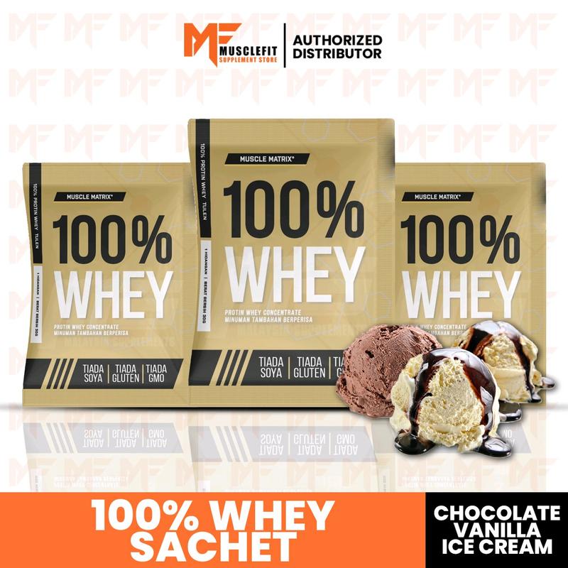 Muscle Matrix 100 % Whey Protein Concentrate 1 sachet [ 30 g = 1 serving]