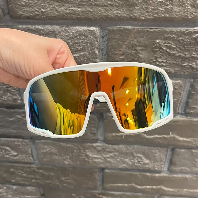 Kacamata hitam tahan angin untuk bersepeda dan hiking olahraga luar ruangan berbingkai besar untuk pria dan wanita, cocok untuk sepeda dan sepeda motor, dengan perlindungan UV. Eyewear Sunglasses