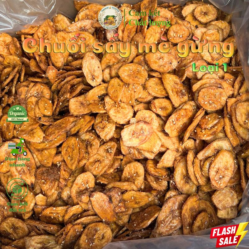 500g Chuối Sấy Mè Gừng Loại 1 – Giòn Rụm Đậm Vị – Ăn Là Ghiền – Đồ Ăn Vặt Ngon…
