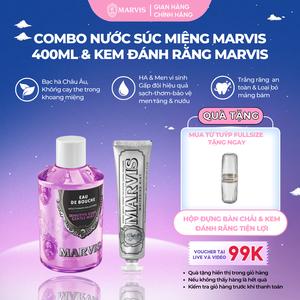 Combo Nước Súc Miệng & Kem Đánh Răng Marvis –Bộ Đôi Chăm Sóc Răng Miệng Toàn Diện -  Hơi thở sang trọng, Răng trắng sáng tự nhiên, bảo vệ và chăm sóc nướu [IH]
