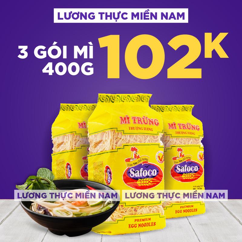 3 Gói Mì trứng thượng hạng Safoco gói 400G
