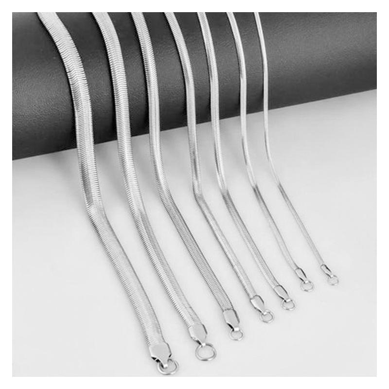 Kalung Titanium Polosan Pipih Dan Bulat Wanita Laki Laki 2