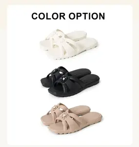 [Promosi] Sandal Wanita Kekinian Model Slop Elegant Gaya Casual Empuk Anti Slip Anti Licin Sendal slop Cewek