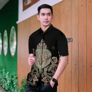 Baju Batik Lengan Pendek Pria Katun Motif Elegan - Nyaman Dipakai Sepanjang Hari - Formal, Kerah Casual Pekalongan Hem Panjang Formal Kerah