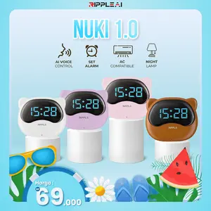 【Hello Nuki】Ripple Rippods Nuki Smart AI Remote RAI-N001 alarm clock Digital display Digital TV AC Night Lamp Bebek Pintar2.0  R1 USB kontrol suara  Garansi Smart Appliances