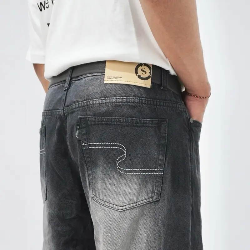 Selfless - Wide Leg Jeans Loose Pants Pria - Celana Panjang Jeans - Celana Denim Pria - Celana Retro Street Style 7