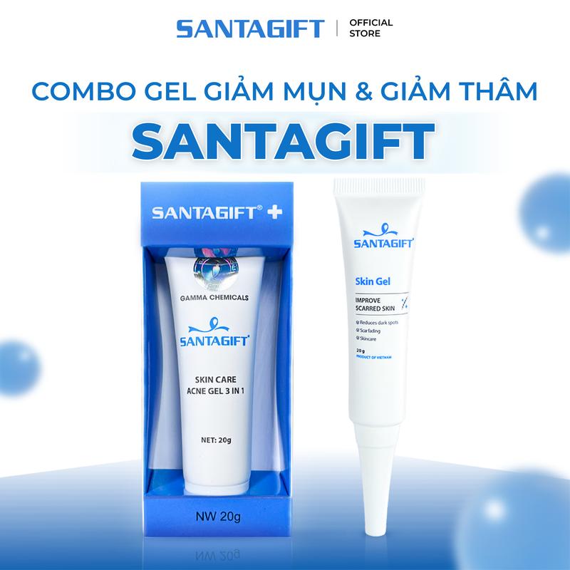  Combo Gel giảm mụn và Skingel giảm thâm Gamma SANTAGIFT 20g - 1GGM 1SGL 