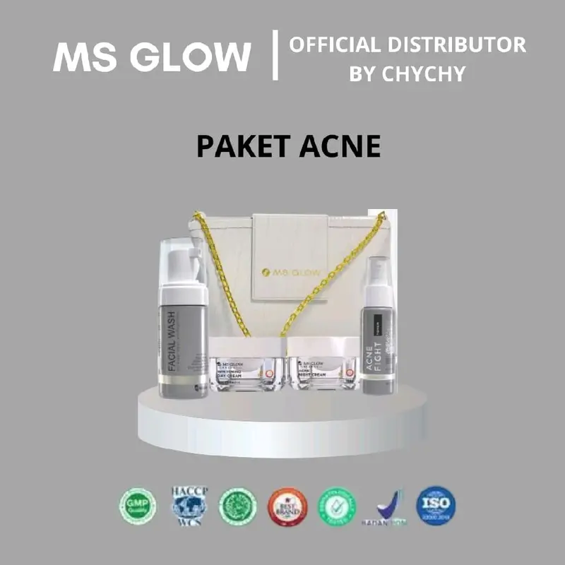 MS GLOW - PAKET WAJAH FREE GIFT ( Whitening , Acne , WhiteCellDNA, Ultimate , Luminous) 4