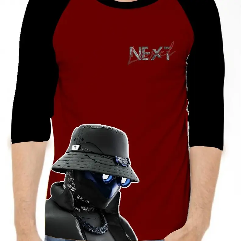 KAOS RAGLAN PRIA SABLON HACK \ KAOS RAGLAN PRIA LENGAN 3\4, ATASAN PRIA / KAOS MURAH / KAOS DISTRO / KAOS SIMPLE / T-SHIRT PRIA 1