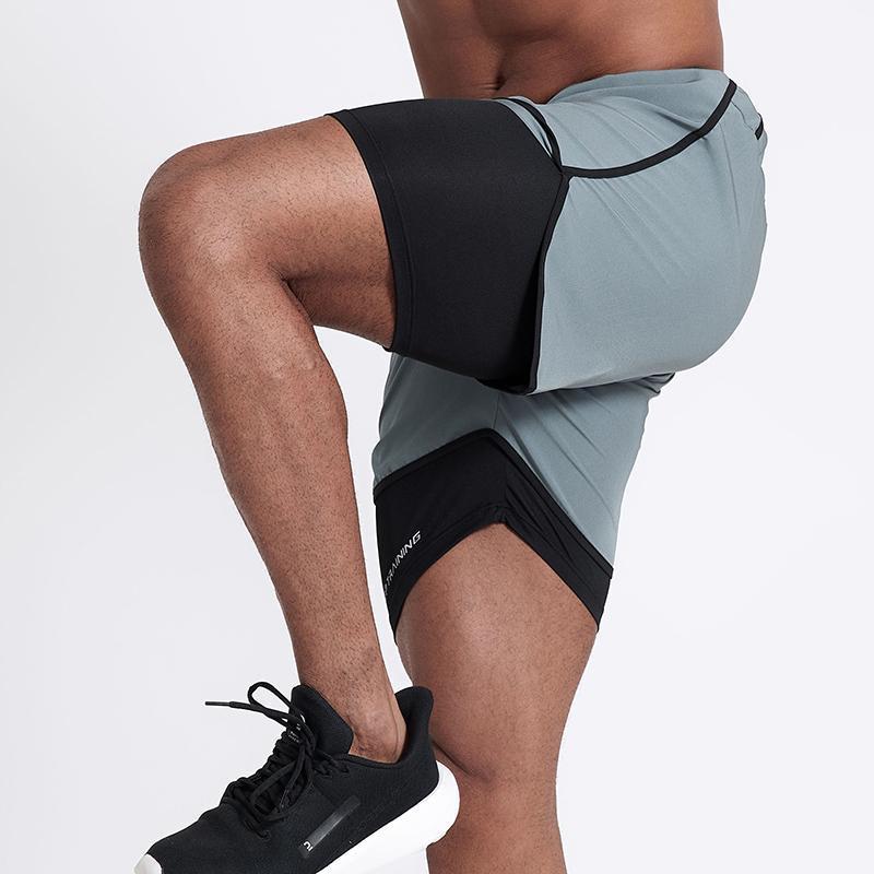 DK20 Quần short nam kiểu Mỹ mẫu mới mùa hè, nhanh khô, co giãn tốt, có lớp lót, dùng cho bơi lội, tập gym, tập luyện, phong cách thường ngày.