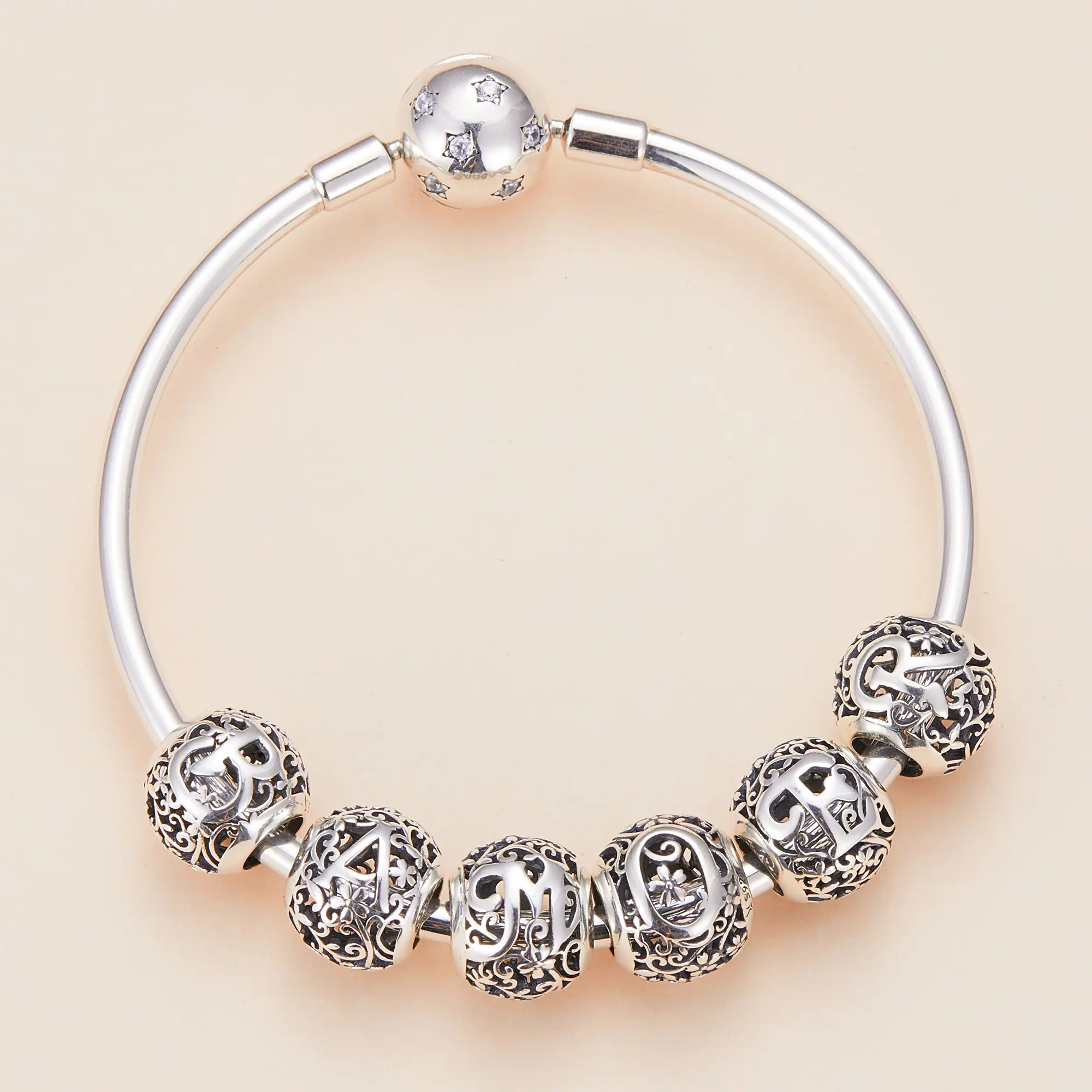 Hạt Quyến Rũ Bảng Chữ Cái, Bamoer, Bạc Sterling 925, Dành Cho Phụ Nữ, Làm Vòng Tay, Trang Sức Thời Trang