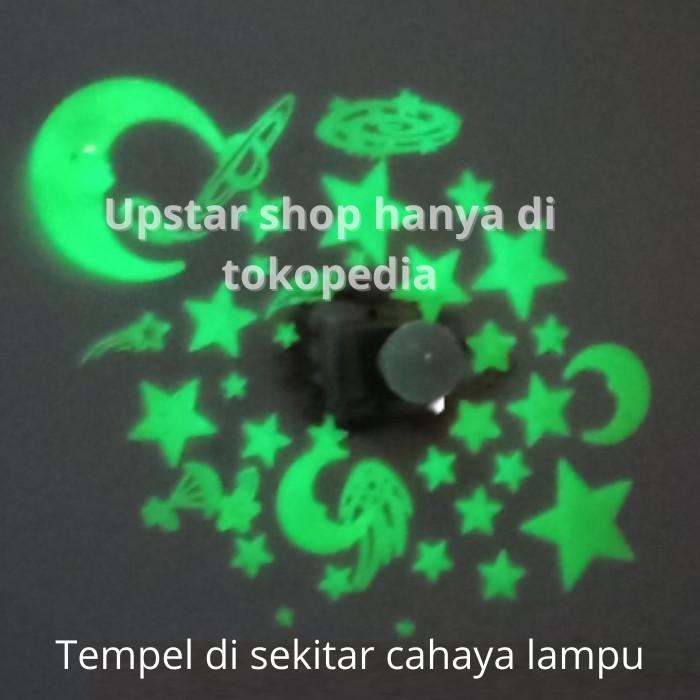 M✉U1 GLOW IN THE DARK JUMBO -PLANET KOMET BULAN BINTANG WALL STIKER 3D I❤7A 1
